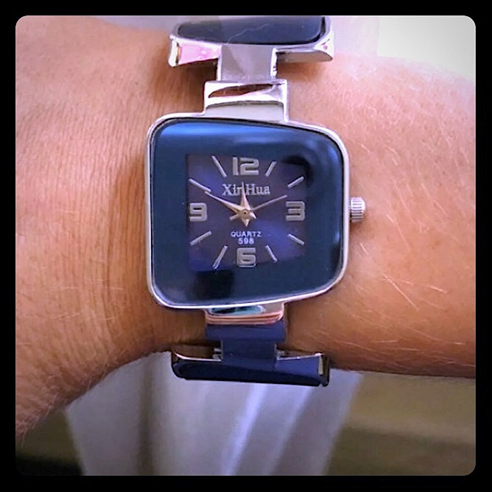 Women’s Blue and Silver Cuff Fashion Watch ♦️